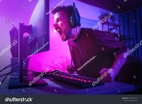Young Man Plays Computer Games Home Stock Photo 1893079258 Shutterstock