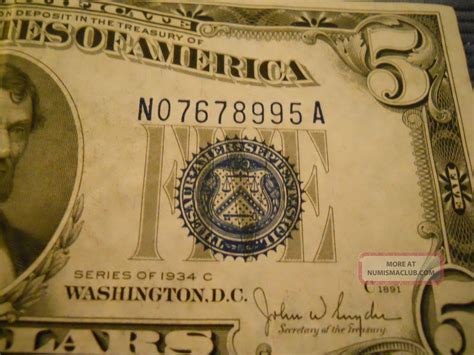 1934 C Series $5 Silver Certificate