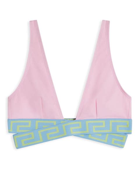 Versace Greca Border Triangle Cup Bikini Top Farfetch