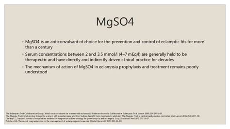 Magnesium Sulphate In Eclampsia