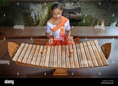 Roneat Ek Is A Xylophone Used In Khmer Classical Music Being Played By