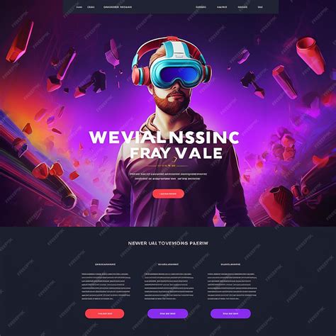 Premium Photo Free Psd Vr Event Landing Page Design Template
