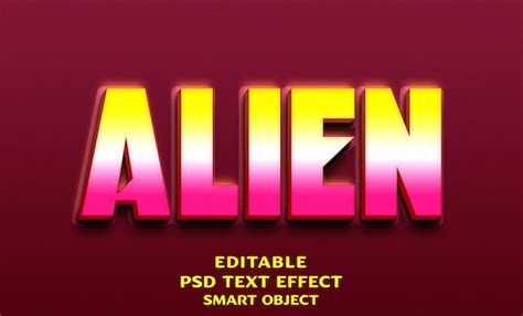 Premium Psd Alien D Text Effect Design