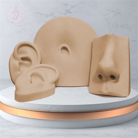 Kit Expositor Orelha Oval Nariz Umbigo Nude Expositores De Silicone