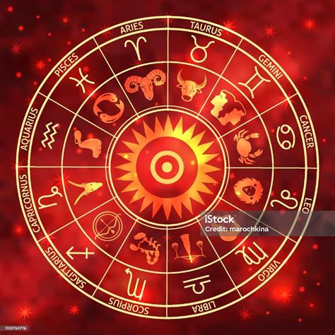 Roue Des Signes Du Zodiaque Figures Et Symboles De Lhoroscope Vecteurs