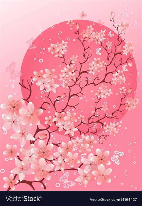 Beautiful spring cherry blossom background Vector Image