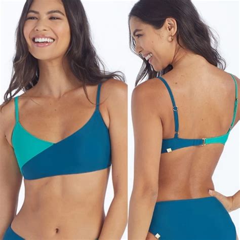 Summersalt Swim Summersalt Seaglass Seaweed Marina Bikini Top New