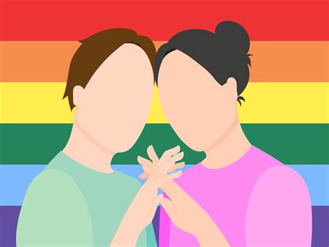 um casal gay apaixonado de mãos dadas no contexto de uma bandeira lgbt ilustração vetorial