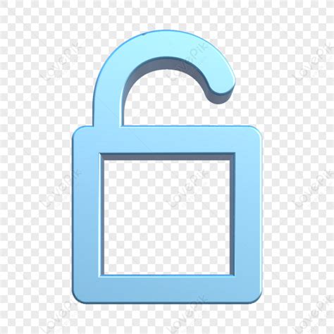 3d Open Lock Icon Designblue Lockunlocklock Logo Free Png And
