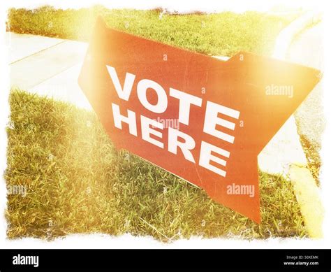 Vote Here Sign Stock Photo Alamy