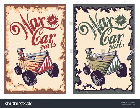 Vektor Stok Custom Vector Illustration Poster Hot Rod Tanpa Royalti 211994452 Shutterstock