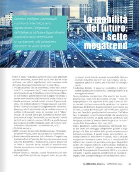 La mobilità del futuro i sette megatrend Elettronica Plus