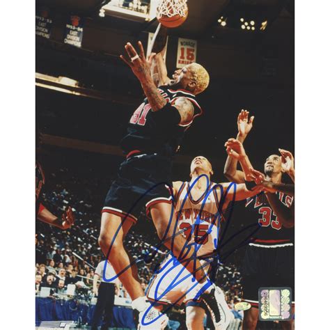 Dennis Rodman Signed Bulls 8x10 Photo Mead Chasky Hologram Pristine