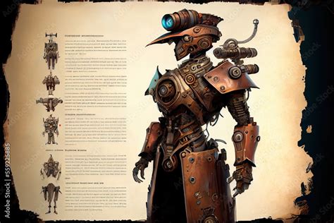 Portrait Of A Steampunk Robot An Artistic Abstract Cyberpunk Fantasy