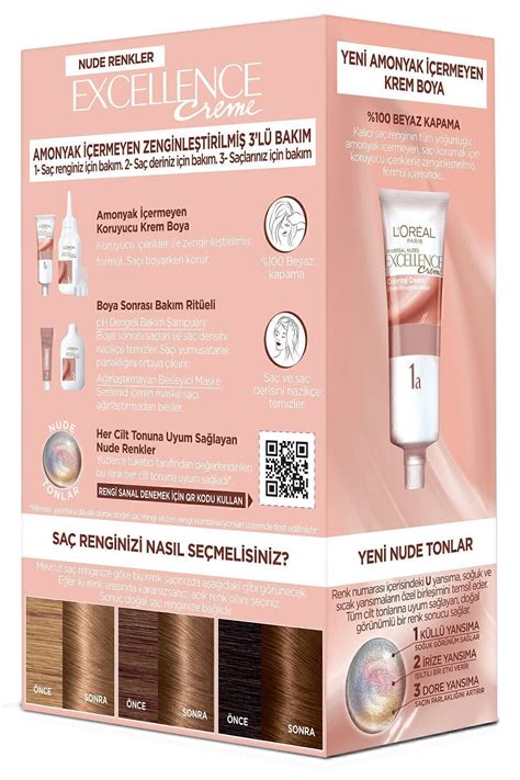 L oreal Paris Excellence Creme Saç Boyası 7U Nude Kumral Fiyatı Yorumları Trendyol