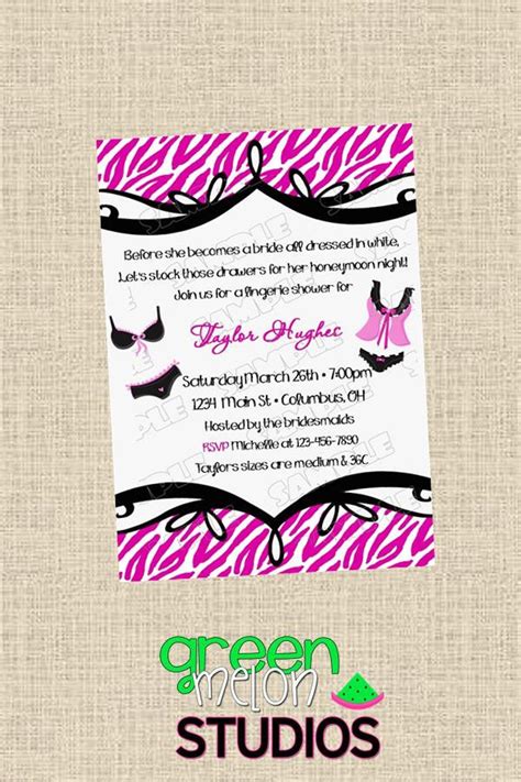 Lingerie Bridal Shower Sexy Party Invitation Any Colors Uprint Etsy