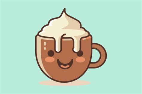 Cute Hot Chocolate Flat Color Vector Graphic By Mahmuda Akter Creative Fabrica