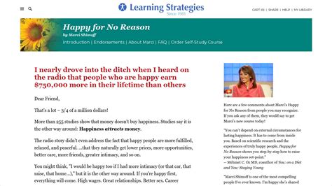 Learning Strategies – Happy For No Reason – Marci Shimoff - TSCourses