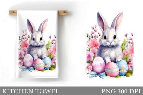 Easter Bunny Kitchen Towel Design Graphic By Shishkovaiv Creative Fabrica