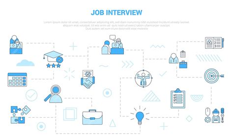 Premium Vector Job Interview Concept With Icon Set Template Banner