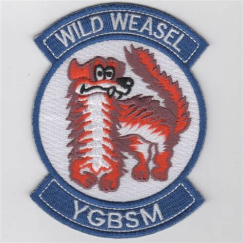 4 Usaf Air Force Wild Weasel Ygbsm Blue Hook And Loop Embroidered Jacket Patch Ebay