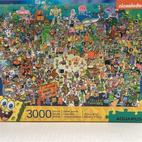 Aquarius Games Spongebob Squarepants Bikini Bottom Scene Big 300 Piece Puzzle Complete