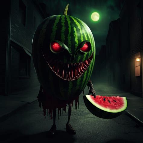 Horrific dark and dangerous, the watermelon vampire stalks the streets ...