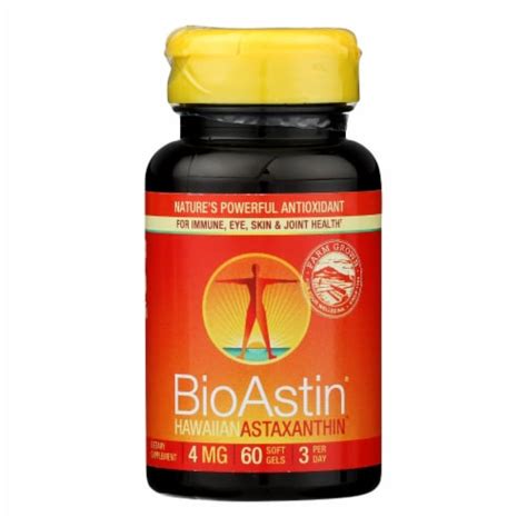 Nutrex Hawaii BioAstin Natural Astaxanthin - 4 mg - 60 Gelatin Capsules ...