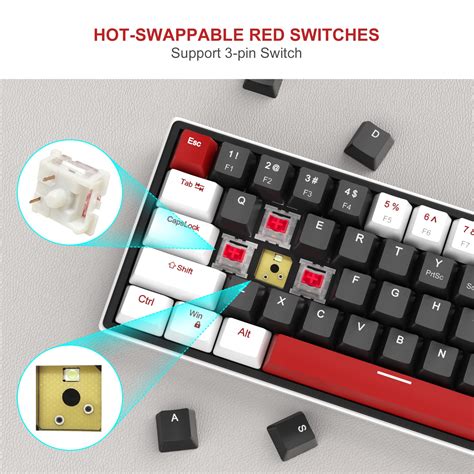 Snapklik Magegee Mechanical Gaming Keyboard Keys Hot Swappable Compact Blue Led
