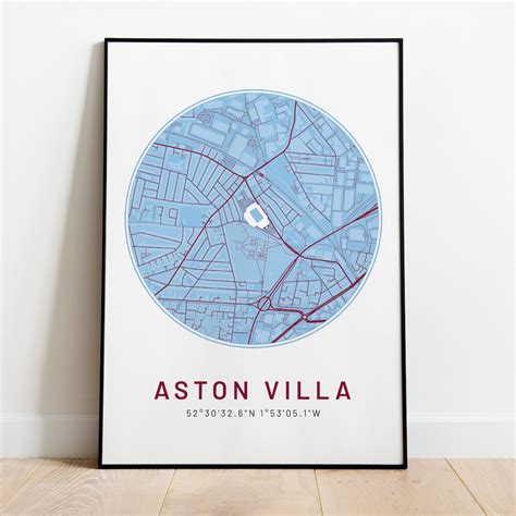 Aston Villa Villa Park Map Poster Photo Art Print Aston Villa | Etsy