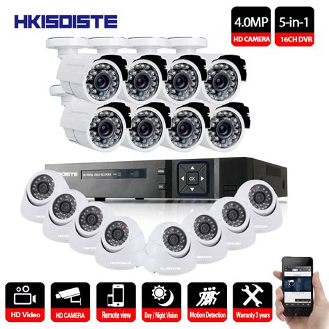 HKIXDISTE CCTV System 16CH 4MP HDMI Output Video Surveillance DVR Kit ...