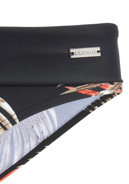 LASCANA Bügel Bandeau Bikini Leaf schwarz bedruckt Cup A