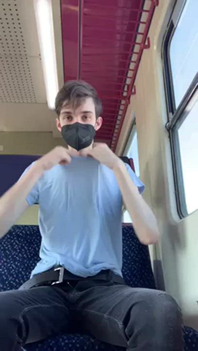 Getting Naked And Jerking Off On The Train Scrolller