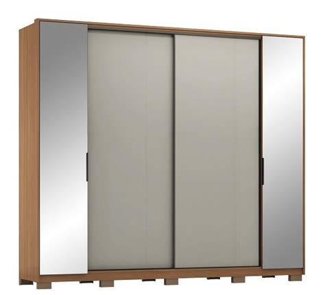 Guarda Roupa Casal Laredo Pés portas espelhos Amendola Nude Demartez Demóbile