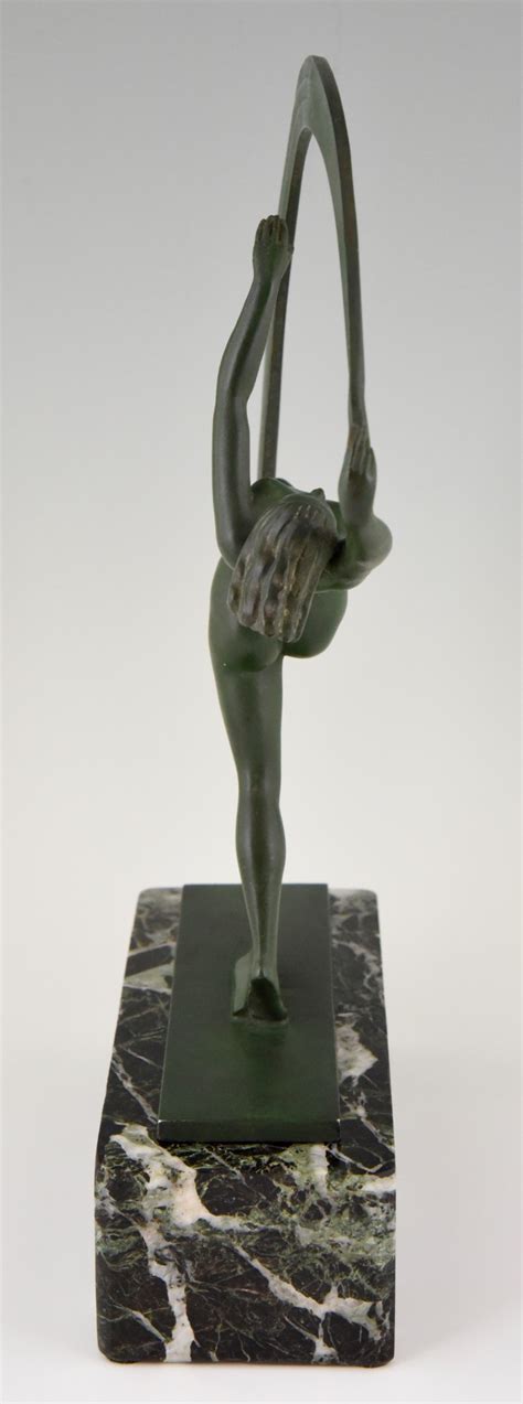 Bacchanale Art Deco Sculpture Of A Nude Scarf Dancer Deconamic
