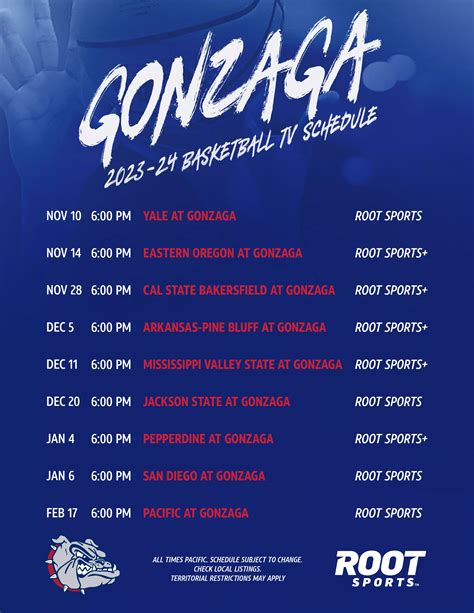 Gonzaga 2024 Schedule - Mab Krysta