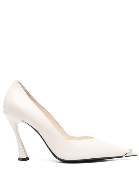 Mugler 90mm Leather Piercing Fang Pump White Farfetch