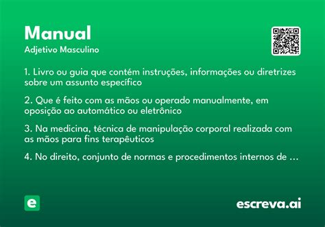 Manualmente O Que Significa - Manual - Significado e Sinônimo - escreva.ai