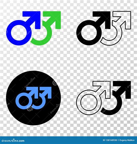 Icono Gay Del Vector EPS Del Símbolo De Los Pares Con La Versión Del Contorno Ilustración del