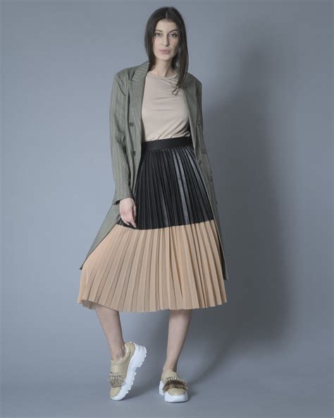 Jupe Bicolore Pliss E Nude Jupes Femme La Piscine Paris Outlet Store