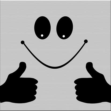 Smiley With Thumbs Up Black And White