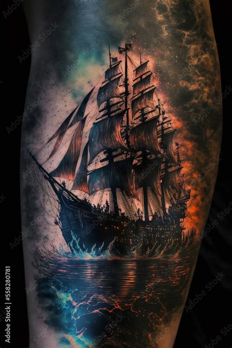 Ship Tattoo Drawing Of A Traditional Or Old Ship For Tattooing Design