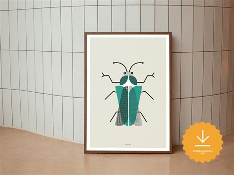 SET of 3 - Bugs Beetles Posters Digital Download, Fantasy Insects A2
