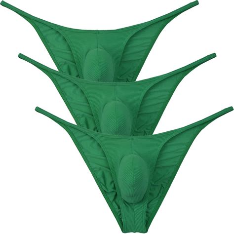 Botmois Pack Men S Solid Briefs Spandex Mini Bottoms Tangas Underwear Breathable Bathing Bikini