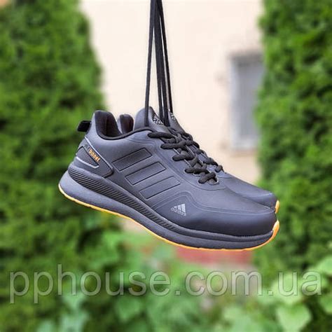 Мужские кроссовки Adidas Glide Boost (Чёрные с оранжевым) фирменная ...