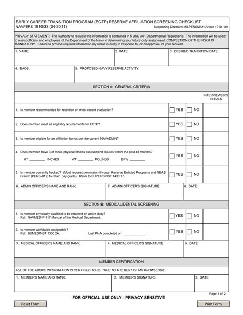 Navpers Form 191033 Fill Out Sign Online And Download Fillable Pdf