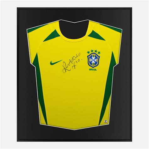 Framed Ronaldinho Signed Shirt Brazil Rare And Original Mini The Vault