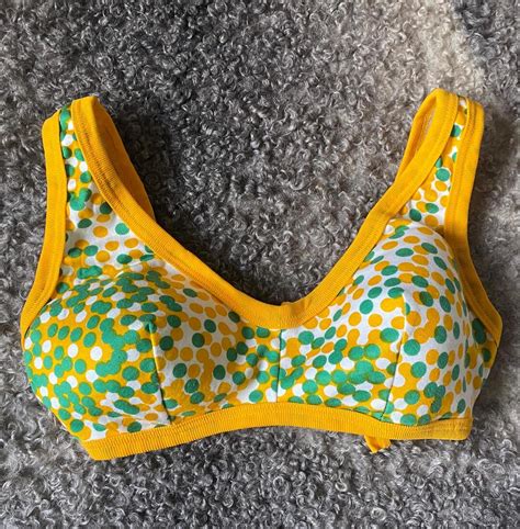 Vintage Cotton Bikini Top S M Vintage Retro Bikini Top 80s Stretchy