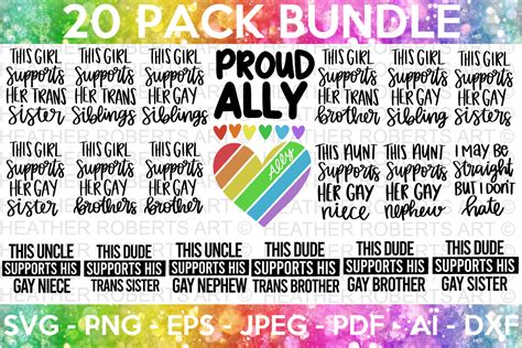 Gay Pride Ally SVG Bundle Graphic By Heather Roberts Art Creative Fabrica