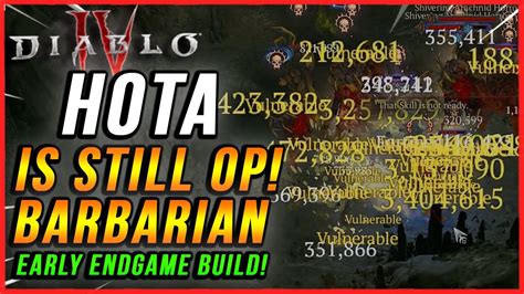 Diablo 4 HOTA IS STILL OP Barbarian Early Endgame Build Guide YouTube